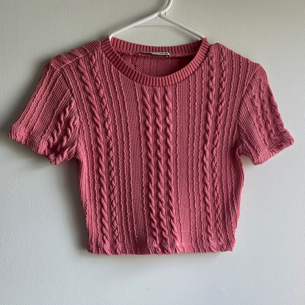 Zara Cable-Knit Crop Top
